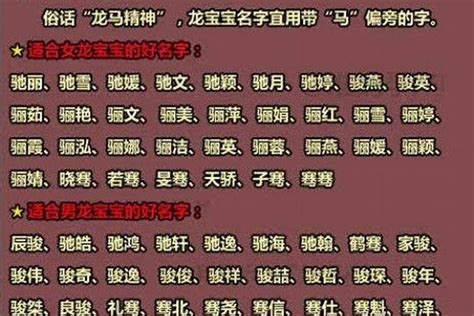 龍年 名字|2024年龙年宝宝取名最佳用字